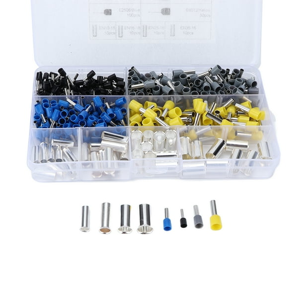 Kits de casquillos para cables, 390 piezas, terminales de cable de crimpado, manguitos de conector, terminales de crimpado de aspecto llamativo
