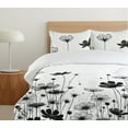 thumbnail image 4 of Ambesonne Floral Duvet Cover Set, Thistles and Flowers Grunge, King, Off White Charcoal Grey, 4 of 4