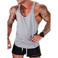 thumbnail image 2 of FAROOT Men's Workout Tank Tops Contrast Color Muscle Shirt Training Bodybuilding Fitness Gym Tops, 2 of 6