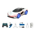thumbnail image 3 of Coche de carreras deportivo con acrobacias RC, coche de carreras con doble efecto de rociado, coche de juguete RC para aficionados, vehículo clásico C blanca, 3 of 9