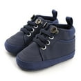 thumbnail image 4 of URMAGIC Infant Baby Boys Girls PU Leather High-Top Moccasins Soft Sole Shoes, 4 of 7