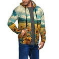 thumbnail image 2 of Goofa Field Style Bicycle Young Sunflower Pattern Mens Full-zip Hoodie, Zip-up Pullover Hooded Sweatshirt, Kangaroo Pocket Hoodie Ideal for Daily Wear, Travel, and Home-Small, 2 of 5