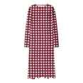 thumbnail image 6 of WMTBSRSW Plus Size Nightgowns for Women Soft Long Sleeve Nightgown Plaid Long Sleep Dress Crewneck Nightdress Nighties, 6 of 6