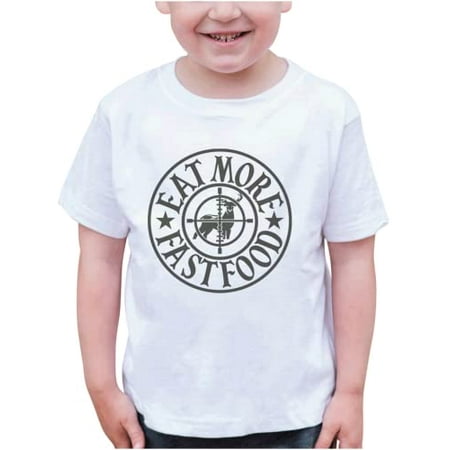 

7 ate 9 Apparel Kids Hunting Shirts - Eat More Fast Food White T-Shirt 3T