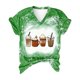 thumbnail image 3 of Camiseta con cuello en V para mujer Camiseta con estampado de Halloween Camiseta de manga corta Tops Pompotops  hkajfhjk473032, 3 of 6