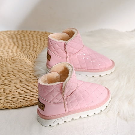 

Girls Snow Boots Waterproof Anti-slip Soft-soled Velvet High Top Shoes For Winter