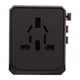 thumbnail image 1 of Adaptador de viaje Adaptador universal negro con 3 USB 1 tipo C Protección de seguridad Adaptador internacional EE. UU. Reino Unido Enchufe UE AC100-240V, 1 of 10