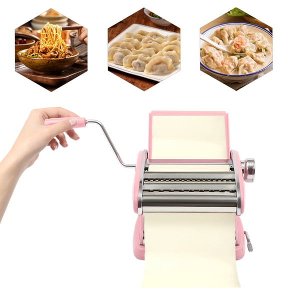 Manual Pasta Maker Machine with 6 Adjustable Thickness Settings, Pasta Maker Roller Machine with 3 Blades