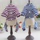 thumbnail image 5 of Methold Mono de algodón para mascotas con lazo a rayas, Universal, transpirable, lavable, Unisex, para interiores y exteriores, ropa para Ropa para mascotas Azul, 5 of 6