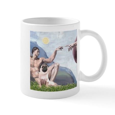 CafePress - Creation Pug 1 Mug - 11 oz Ceramic Mug - Novelty Coffee Tea Cup