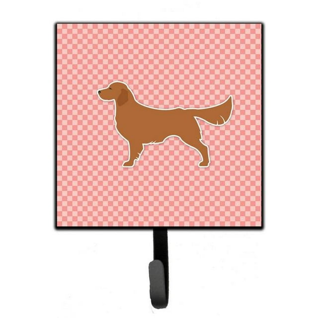 Carolines Treasures BB3604SH4 Golden Retriever Checkerboard Pink Leash or Key Holder