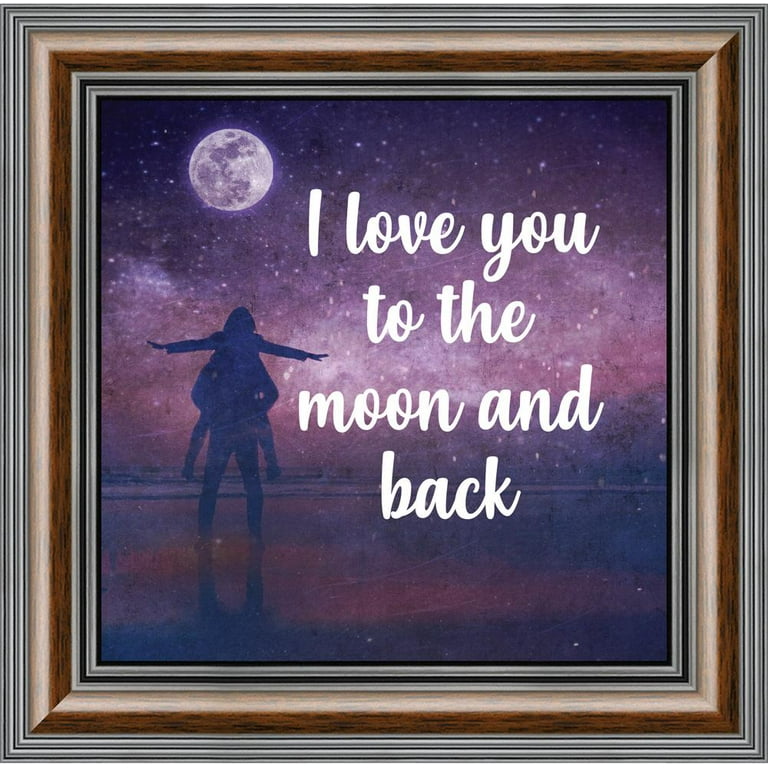 アートフレーム I LOVE YOU TO THE MOON AND BACK I Love You to the Moon and Back, Love Picture Frame, FiancÃ