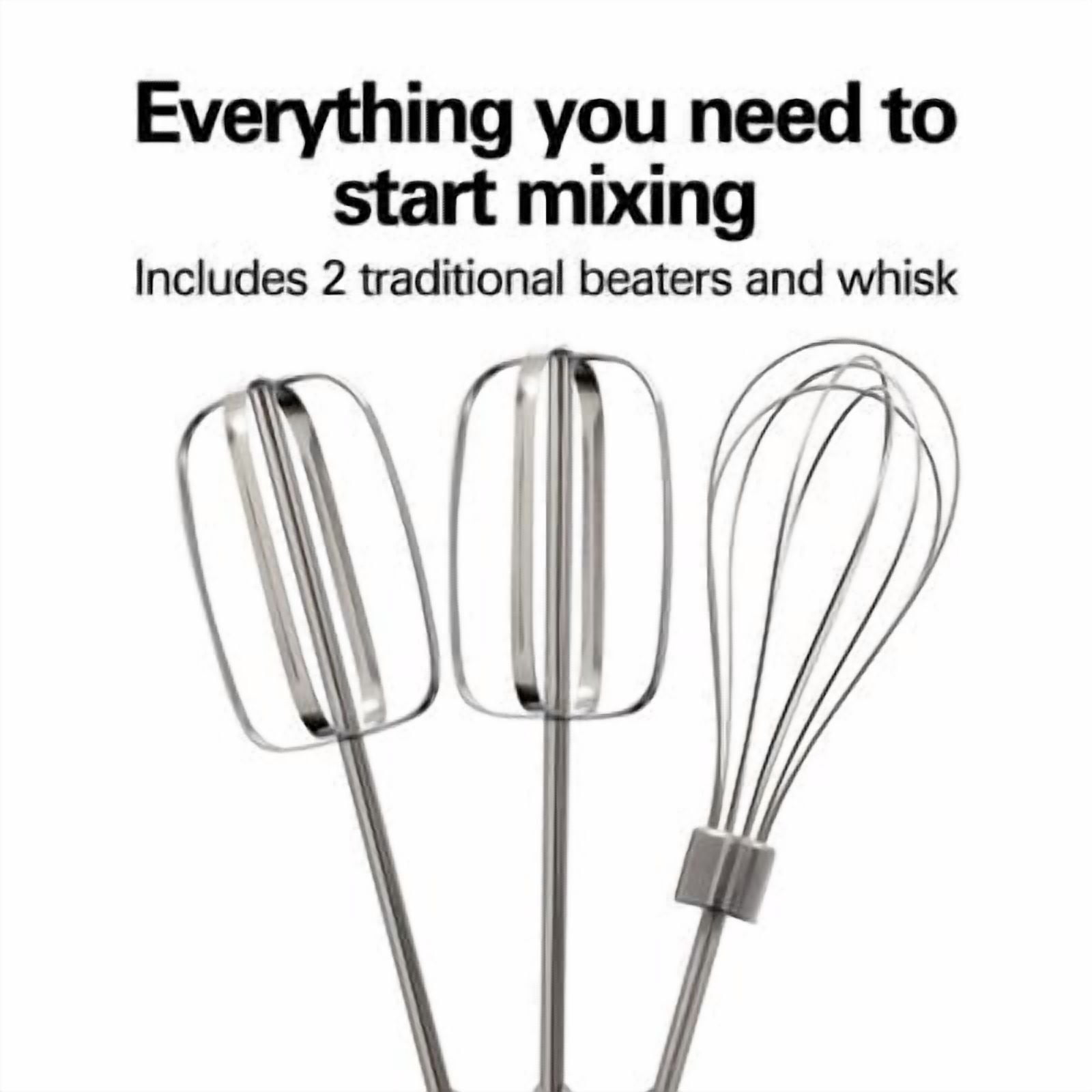 6 Speed Hand Mixer with Storage Clip and Stir Button 3 Attachments Black : 300W Kitchen Mixer