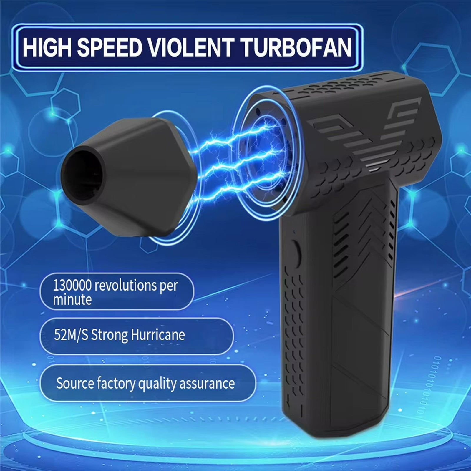 Cordless Air Duster 2-in-1, 130000 RPM Brushless Motor Handheld Blower & Vacuum, 7500mAh Rechargeable Car Duster for Keyboard/Cleaning with 4 Nozzles