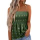 thumbnail image 1 of ICHUANYI Clearance Women Strapless Bandeau Lace Patchwork Summer Casual Sleeveless Tube Blouse Top(Army Green, M) ICHUANYI WER2023081005377, 1 of 6