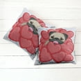 thumbnail image 6 of Ambesonne Pug Throw Pillow Cover 2 Pack, Valentines Inspired Dog, 18", Red Black Pale Brown, 6 of 7