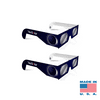 VisiSolar Solar Eclipse Glasses Made in USA (Pack of 2) CE ISO Certified NASA Approved Glasses