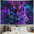 thumbnail image 2 of GOSMITH Psychedelic Tiger tapestry, Neon Tiger Art Wild Animal Wildlife Decor Tapestry Wall Hanging，Trippy Galaxy Space Decor for Bedroom Men Backdrop Posters for College Dorm Painting, 2 of 6