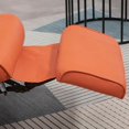 thumbnail image 3 of GVN Chaise Lounge, Lounge Chair,Faux Leather Recliner Chair, Swivel Recliner with Footrest, Armrest and Wood Base, Orange, 3 of 10