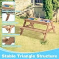 thumbnail image 3 of Kids Picnic Table with Umbrella, Outdoor Kids Picnic Table, Wooden Convertible Picnic Table for Sand & Water Play, Toddler Picnic Table, 3 of 7