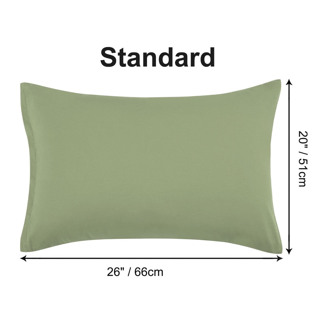 Unique Bargains 2-Piece Soft Microfiber Pillowcases, Standard, Sage