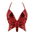 thumbnail image 2 of Outfmvch Mardi Gras Tops For Women Mardi Gras Sequin Top Camisole Tops For Women Tank Bandage Top Sparkly Crop Dance Vest Costume Bra Belly Outfits Sequin Women'S Red One Size, 2 of 6