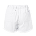 thumbnail image 4 of Riforla Women's Elastic Waist Drawstring Casual High Waist Rugged Denim Shorts Women's Fashion Shorts for Women White M, 4 of 7