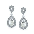 thumbnail image 2 of Bling Jewelry Bridal Filigree White Dangle Imitation Pearl Earrings Prom Pageant, 2 of 5
