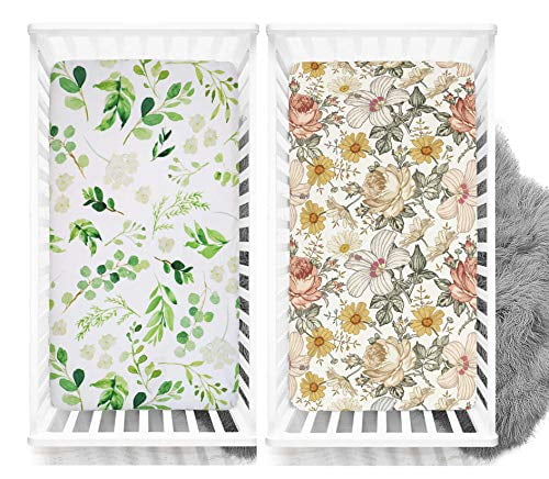 Crib Sheet Jersey Cotton Floral Crib Sheet Set Fitted Cotton Baby & Toddler Universal Crib Sheets