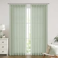 thumbnail image 2 of Soft Green Pinch Pleated Semi Sheer Curtains Textured Linen Blended Light Filtering Window Curtains 120 inch for Living Room Bedroom Patio Pinch Pleat Drapes with Hooks 10FT 60" Wx120 Lx1, 2 of 15
