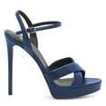 thumbnail image 2 of FSJ Women Sexy Platform Cross Strap Sandals Open Toe High Stiletto Heels Ankle Strap Club Dressy Shoes Size 7 Blue, 2 of 4