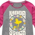 thumbnail image 3 of Peanuts - Retro Floral Woodstock - Toddler & Youth Girls Raglan Graphic T-Shirt, 3 of 5