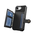 thumbnail image 2 of for iPhone 16e Case with Credit Card Holder, Magnetic Back Flip Case PU Leather Wallet Cover for Women Men, All-Round Shockproof Rugged Protective Phone Case for iPhone 16e, Black, 2 of 7