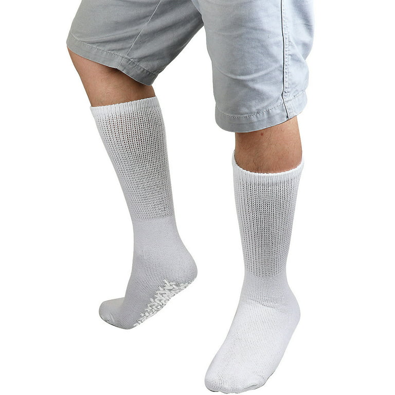 Sugar Free Sox Health & Comfort - Calcetines para diabéticos para hombre,  acanalados, a media pantorrilla, 3 pares