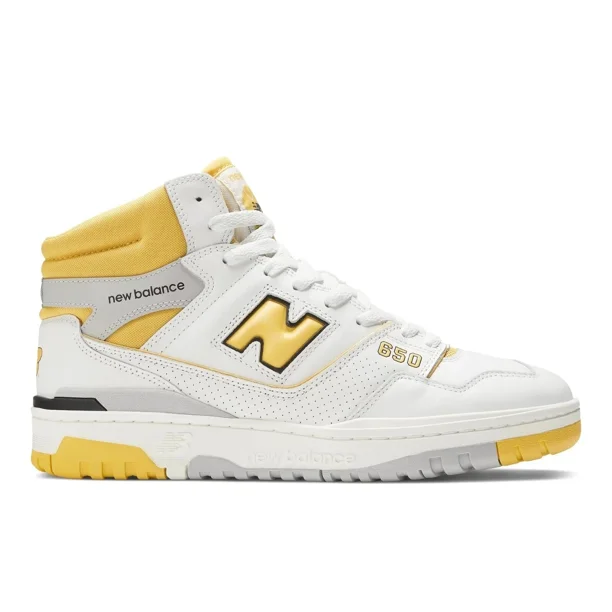 New Balance High Top Sneakers Shoes BB650RCG White Honeycomb Yellow Size 12