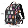 thumbnail image 2 of FORMRS Unisex Backpack Elementary School Travel Bookbag with Reflective Stripes, Colorful Halloween Ghost, 2 of 7