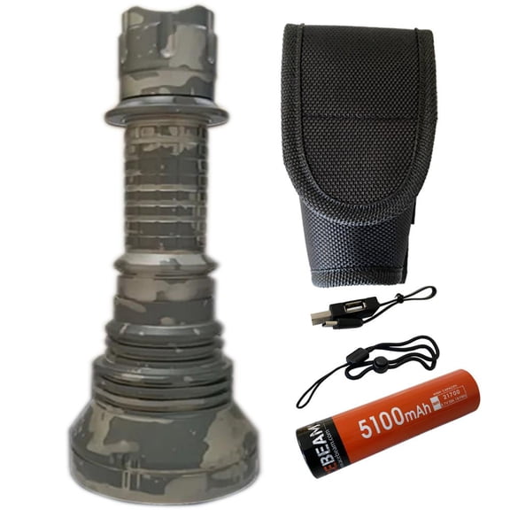 Acebeam L19 CAMO PM1 WHITE LED Flashlight -1650 Lumens 1300 meter throw w/ 20A 21700 battery - GRAY CAMO