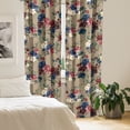 thumbnail image 2 of Ambesonne Floral Inspiration Curtains, Posy of Blooms, Pair of 28"x84", Maroon Dark Tan Navy Blue, 2 of 5