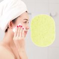 thumbnail image 2 of Unique Bargains 1 Pc Reusable Facial Sponges Runways Shape for Removing Dirt 4.13"x3.35"x0.31" Light Yellow, 2 of 6