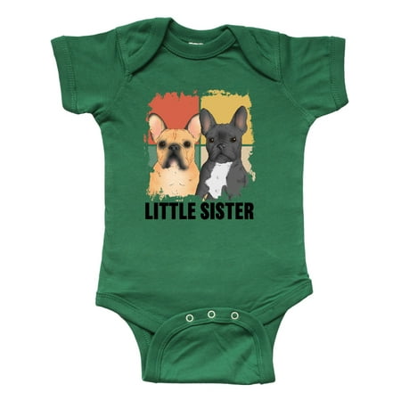 

Inktastic Little Sister Cute French Bulldogs Gift Baby Boy or Baby Girl Bodysuit