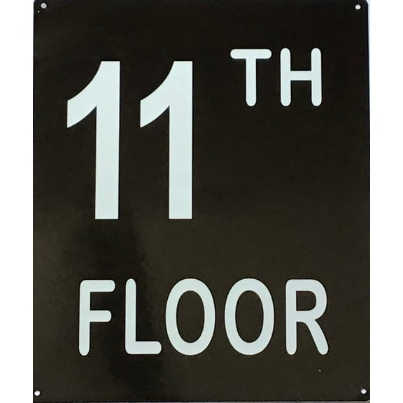 11TH FLOOR SIGN (10X12,Black Aluminum) -ref21422