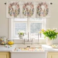 thumbnail image 4 of Valances for Windows Easter Cute Bunny Spring Floral Rod Pocket Short Curtain for Bathroom Living Room Bedroom Watercolor Egg Flower on Flax 1 Panel 54x18in, 4 of 9