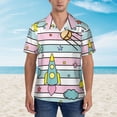 thumbnail image 4 of Disketp Hawaiian Shirts For Men,Space Doodle Print Mens Casual Short Sleeve Button Down Shirts Beach Shirt, 4 of 8