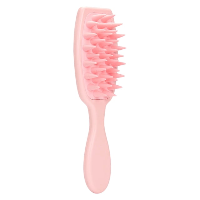 Masajeador del cuero cabelludo Cepillo champú de mango largo cerdas suaves de silicona para cabello húmedo y seco