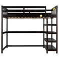 thumbnail image 5 of Harper & Bright Designs Twin Size Loft Bed with Storage Shelves, Wooden Twin Loft Bed Frame with Under-bed Desk for Boys Girls Teens Bedroom, Espresso, 5 of 14