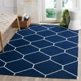 thumbnail image 4 of SAFAVIEH Dhurrie Solomon Geometric Moroccan Wool Area Rug, Navy/Ivory, 3' x 5', 4 of 5
