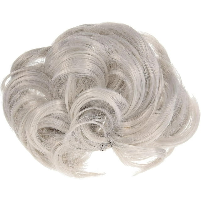 HUGFEGWE Chignon Désordonné Pièce de Cheveux pour Femmes - Chignon Ébouriffé - Queue de Cheval Désordonnée avec Bande Élastique pour Fête Mariage Fournitures de Coiffure CJ25311-9906