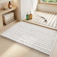 thumbnail image 4 of CuiLiyq Thickened Chenille Bath Mat, 30"x18" Absorbent Non Skid Rug, Soft Floor Pad for Bathroom, Entryway, Bedroom (White), 4 of 6