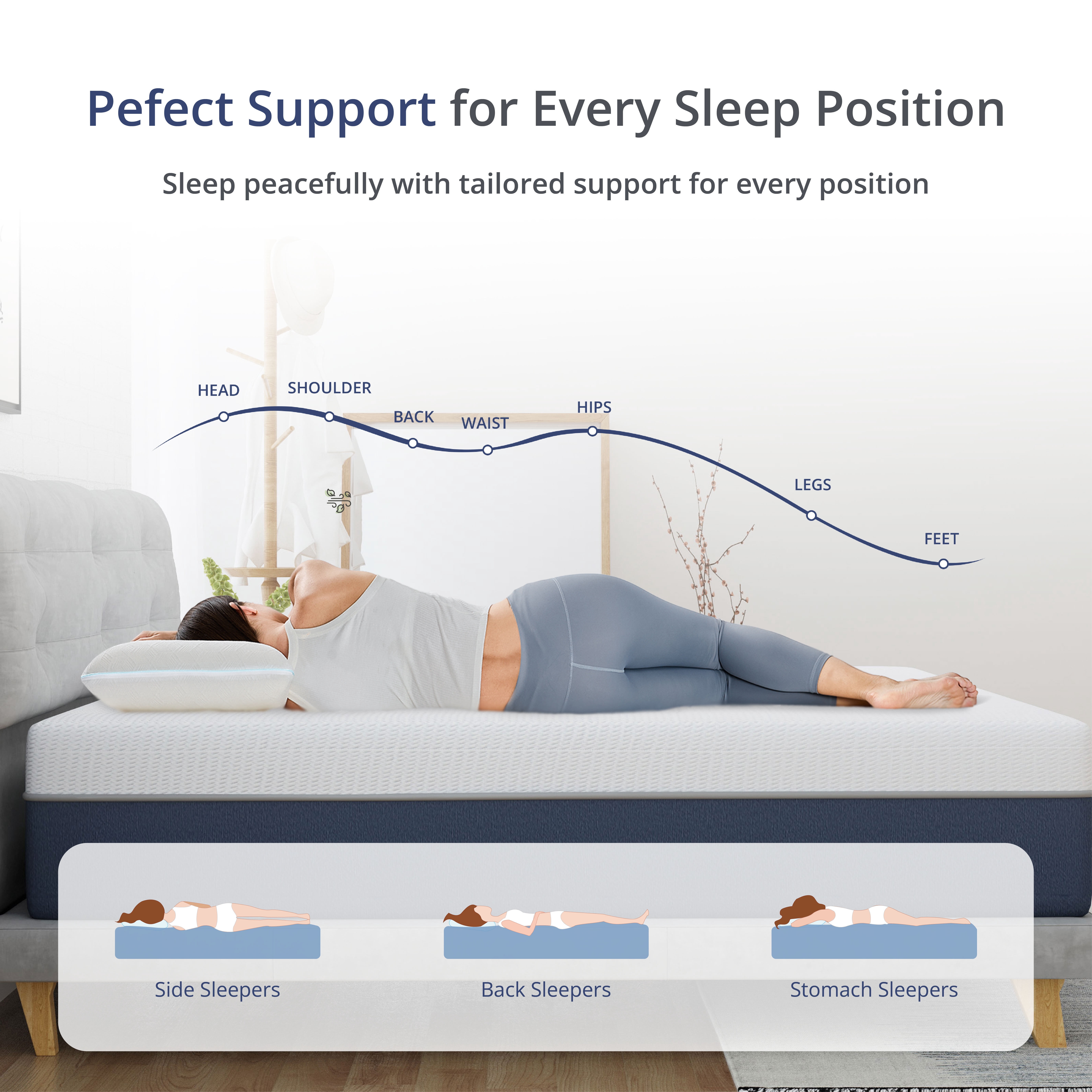 EGOHOME 14 inch Twin XL Mattress in a Box, Cooling Gel Memory Foam Mattress, Medium Firm