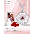 thumbnail image 2 of TANGPOET Compass Necklace for Women Sterling Silver I'd Be Lost Without You Compass Graduation Jewelry Gifts for Women Red Garnet Necklace January Birthstone Necklaces, 2 of 6